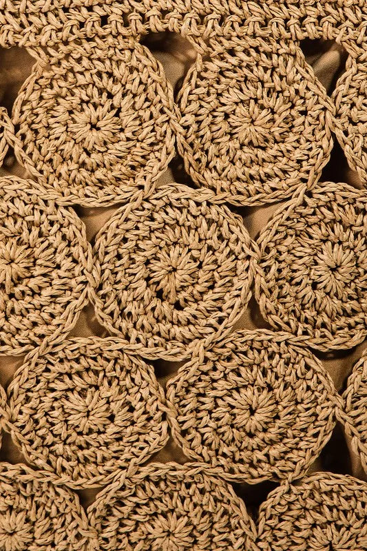 Medium square braided pattern tote bag.