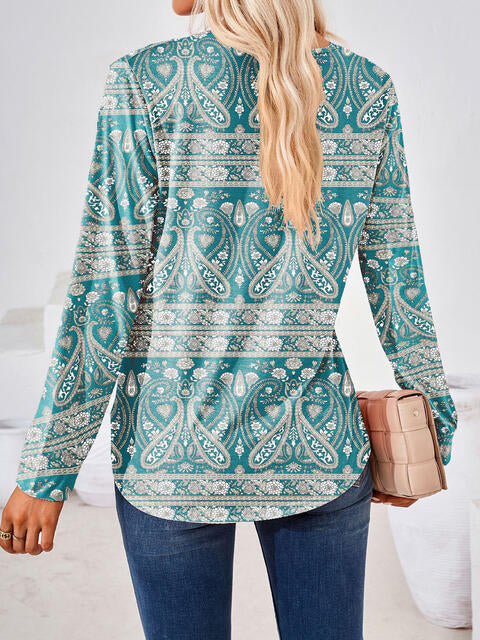 Full Size Square Neck Long Sleeve Blouse.