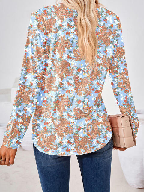 Full Size Square Neck Long Sleeve Blouse.