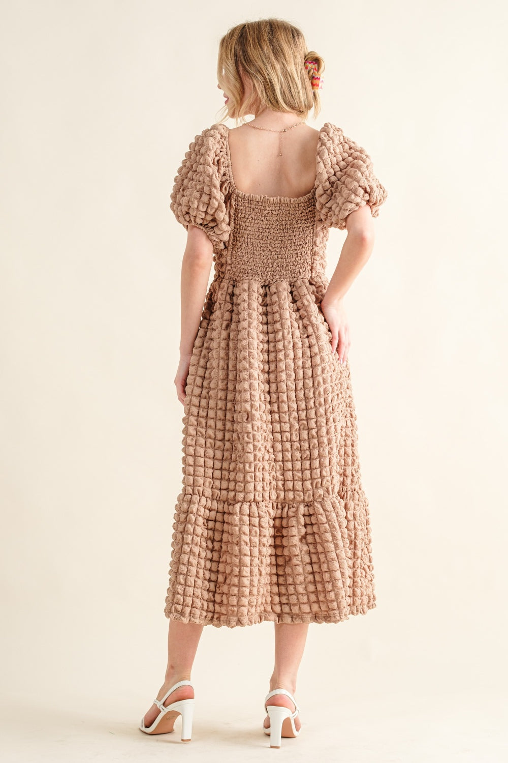 And The Why Full Size Square Neck Puff Sleeve Dress.