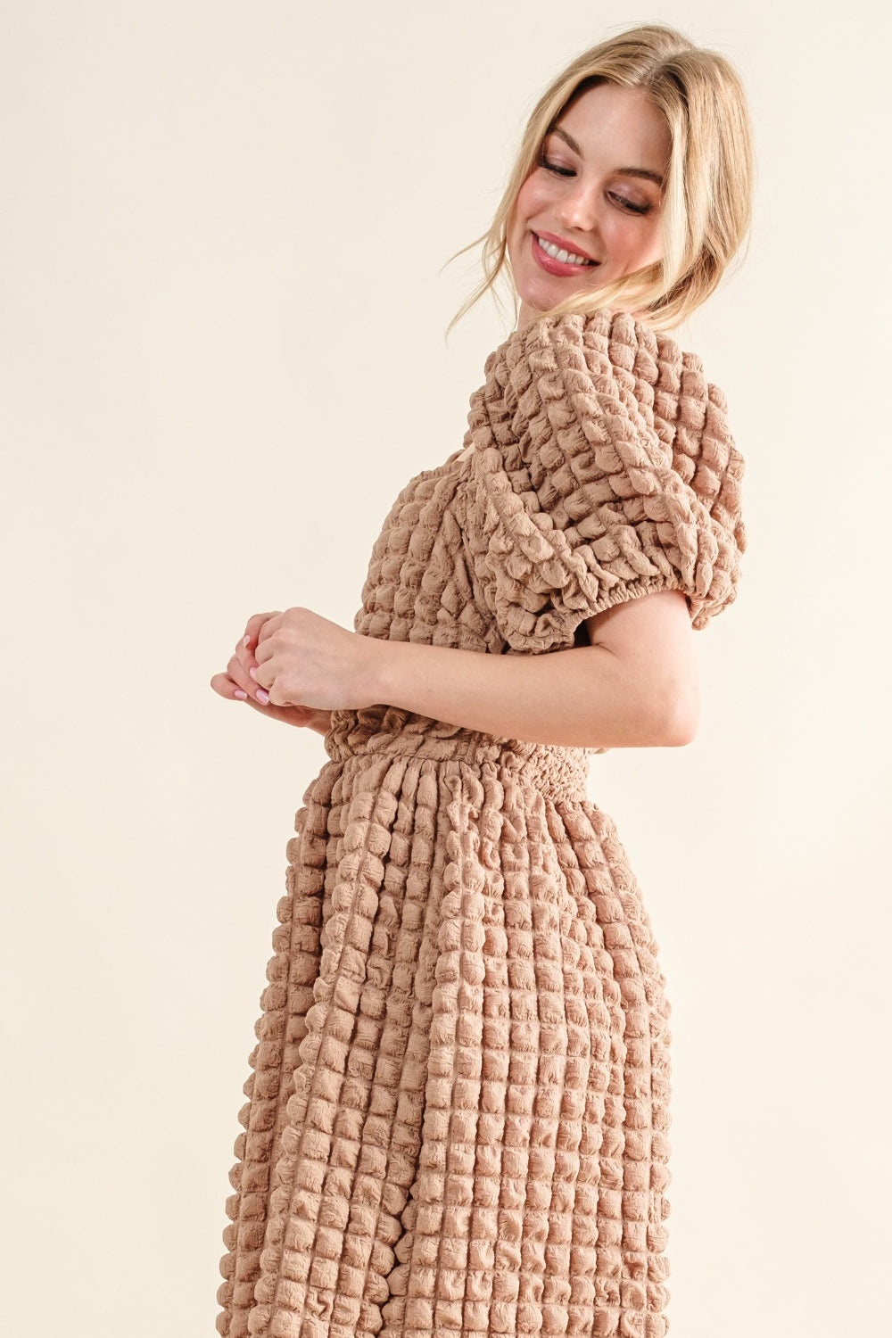 And The Why Full Size Square Neck Puff Sleeve Dress.