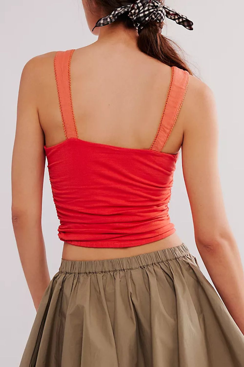 Square neck wide strap cami, opaque and slightly stretchy.