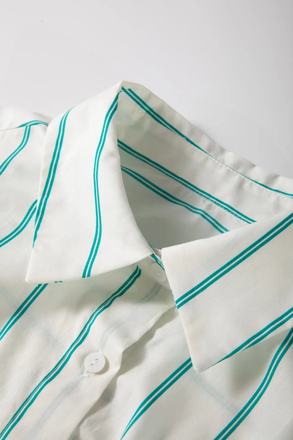 St Patricks Striped Wide Short Sleeve Shift Mini Shirt Dress.