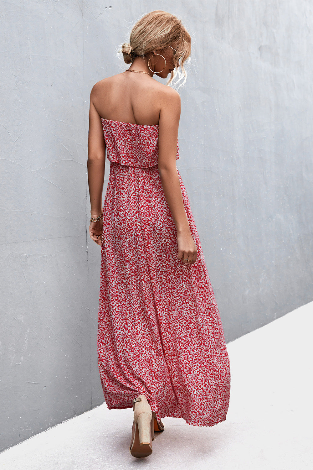 Strapless Split Maxi Dress.