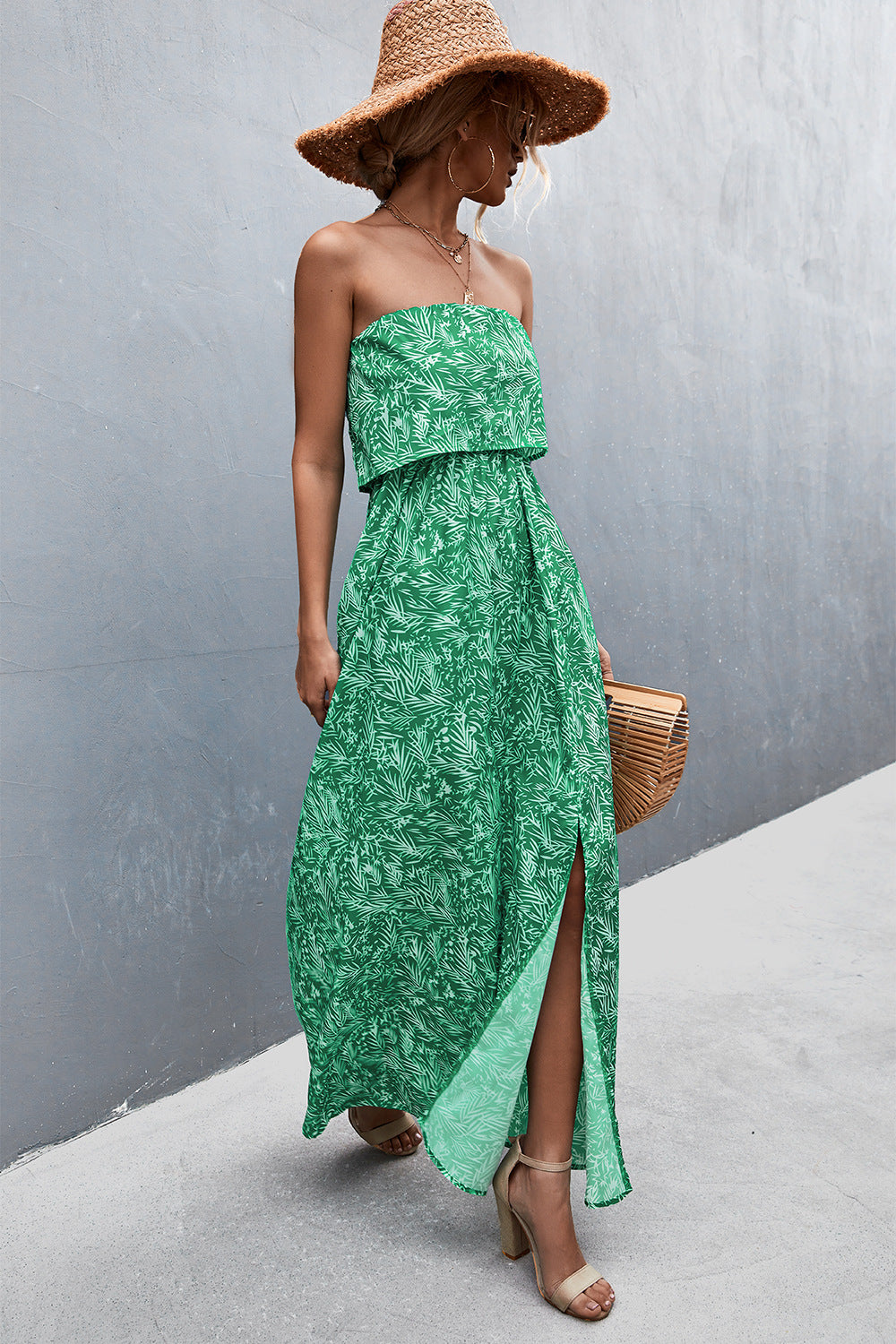 Strapless Split Maxi Dress.