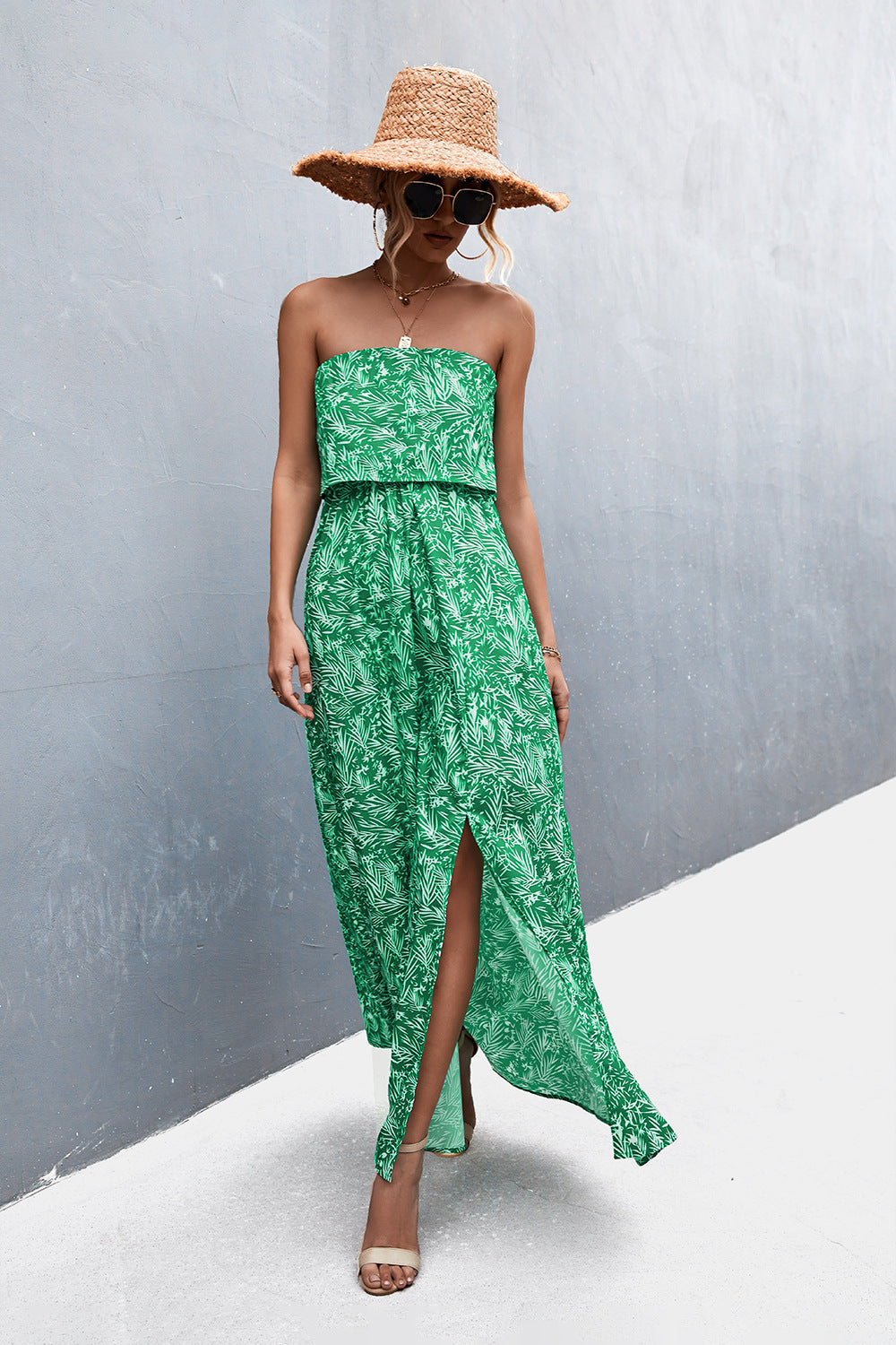 Strapless Split Maxi Dress.