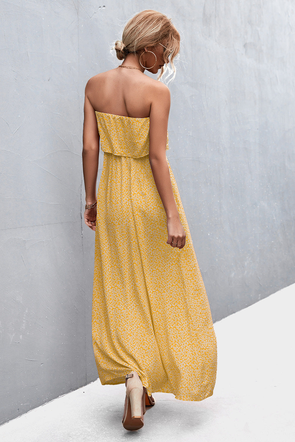 Strapless Split Maxi Dress.