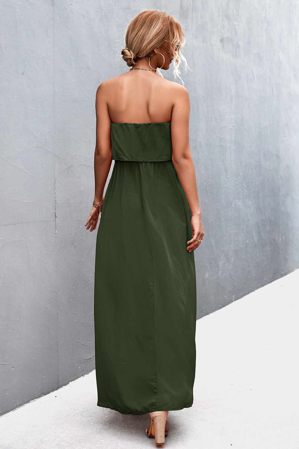 Strapless Split Maxi Dress.