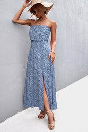 Strapless Split Maxi Dress.