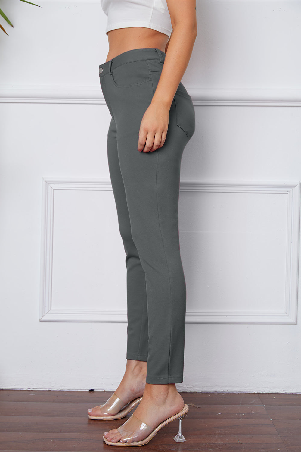 StretchyStitch Pants by Basic Bae with pockets, opaque.