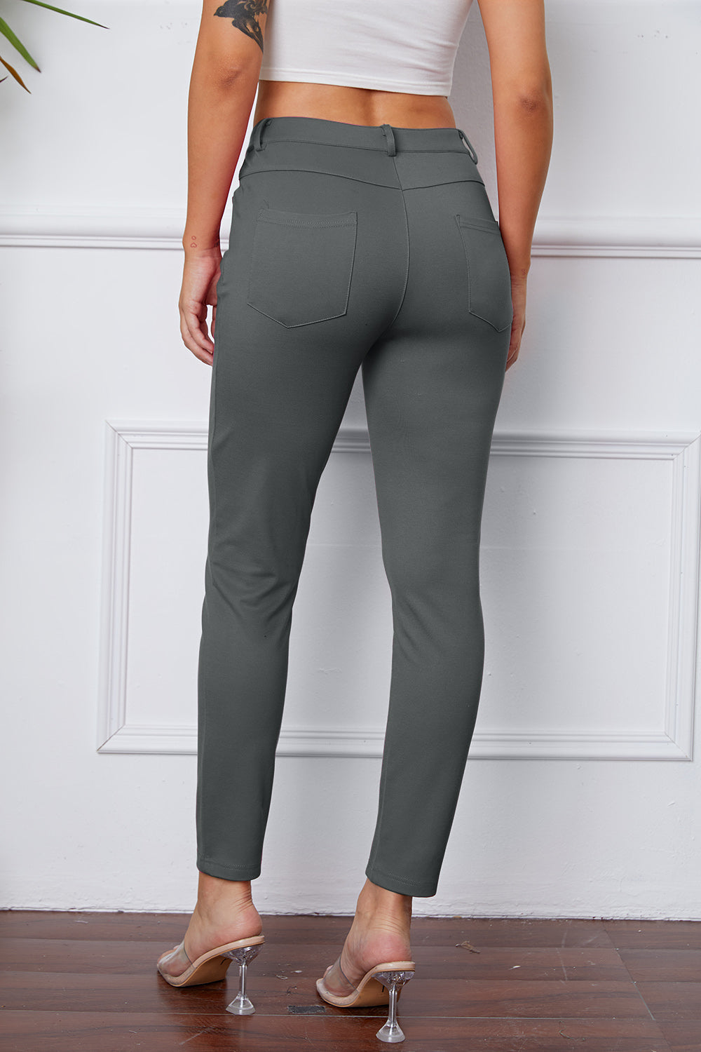 StretchyStitch Pants by Basic Bae with pockets, opaque.