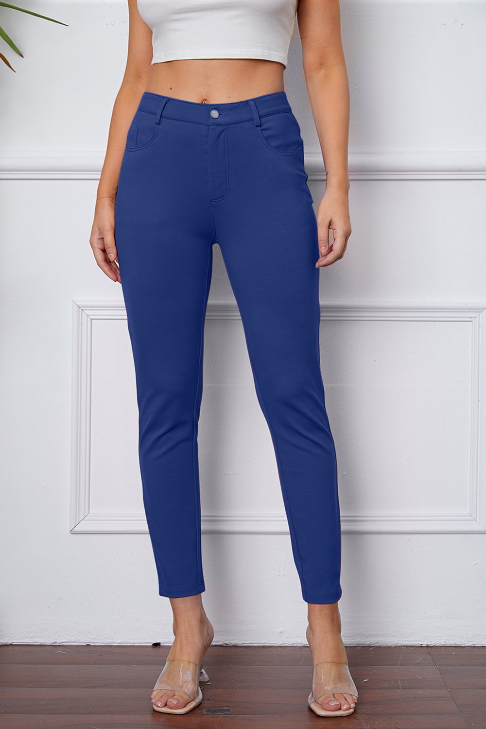 StretchyStitch Pants by Basic Bae with pockets, opaque.