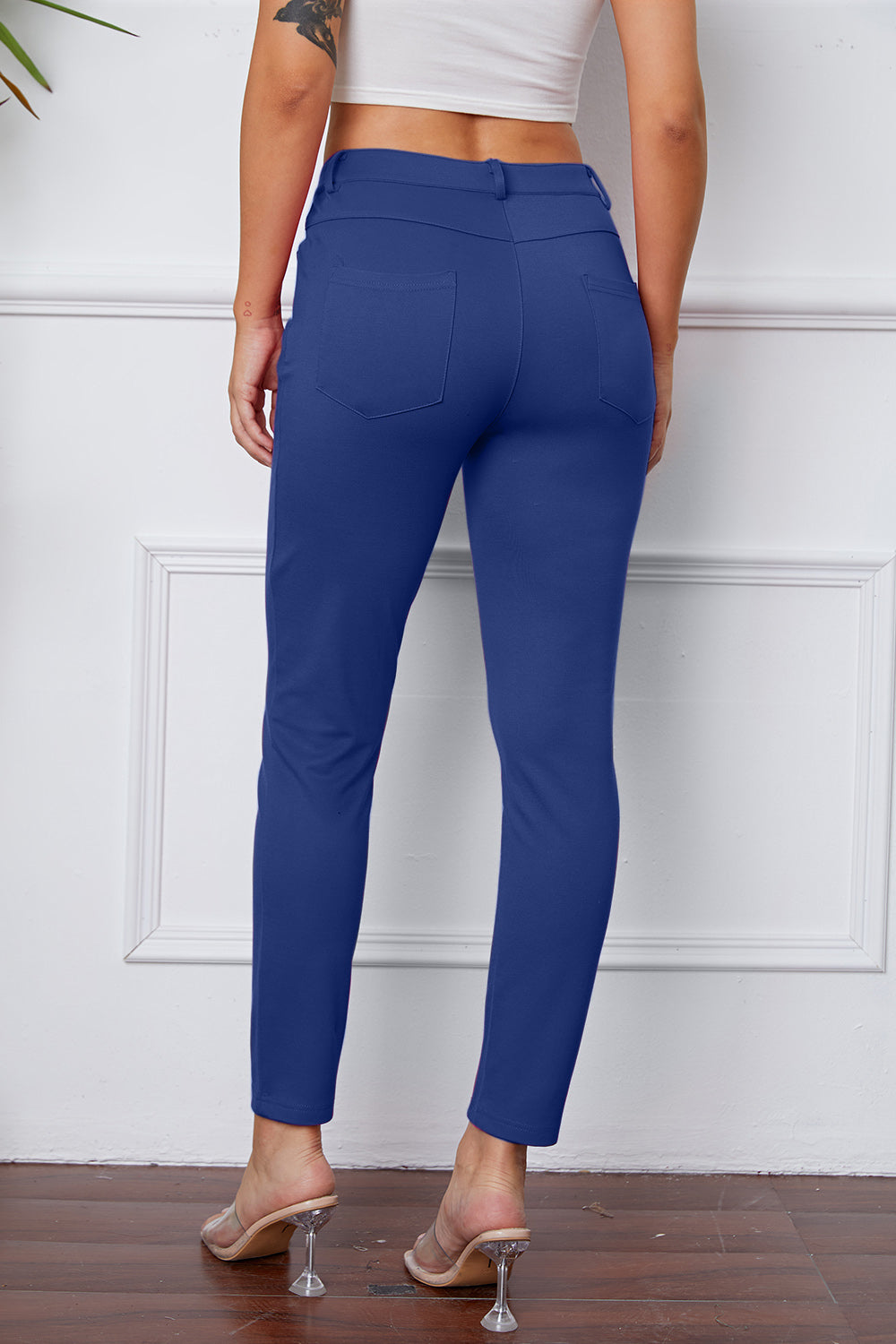StretchyStitch Pants by Basic Bae with pockets, opaque.