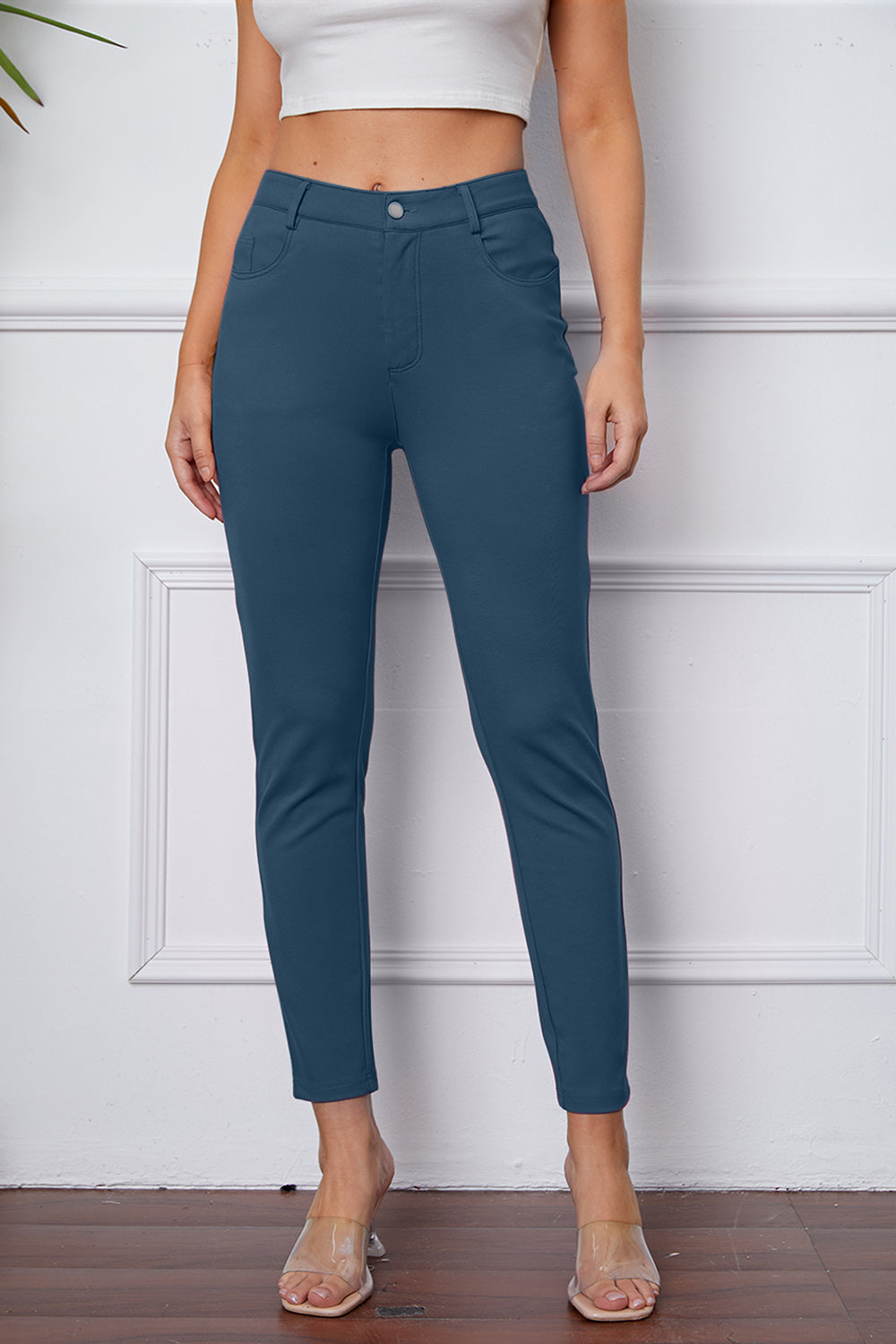 StretchyStitch Pants by Basic Bae with pockets, opaque.