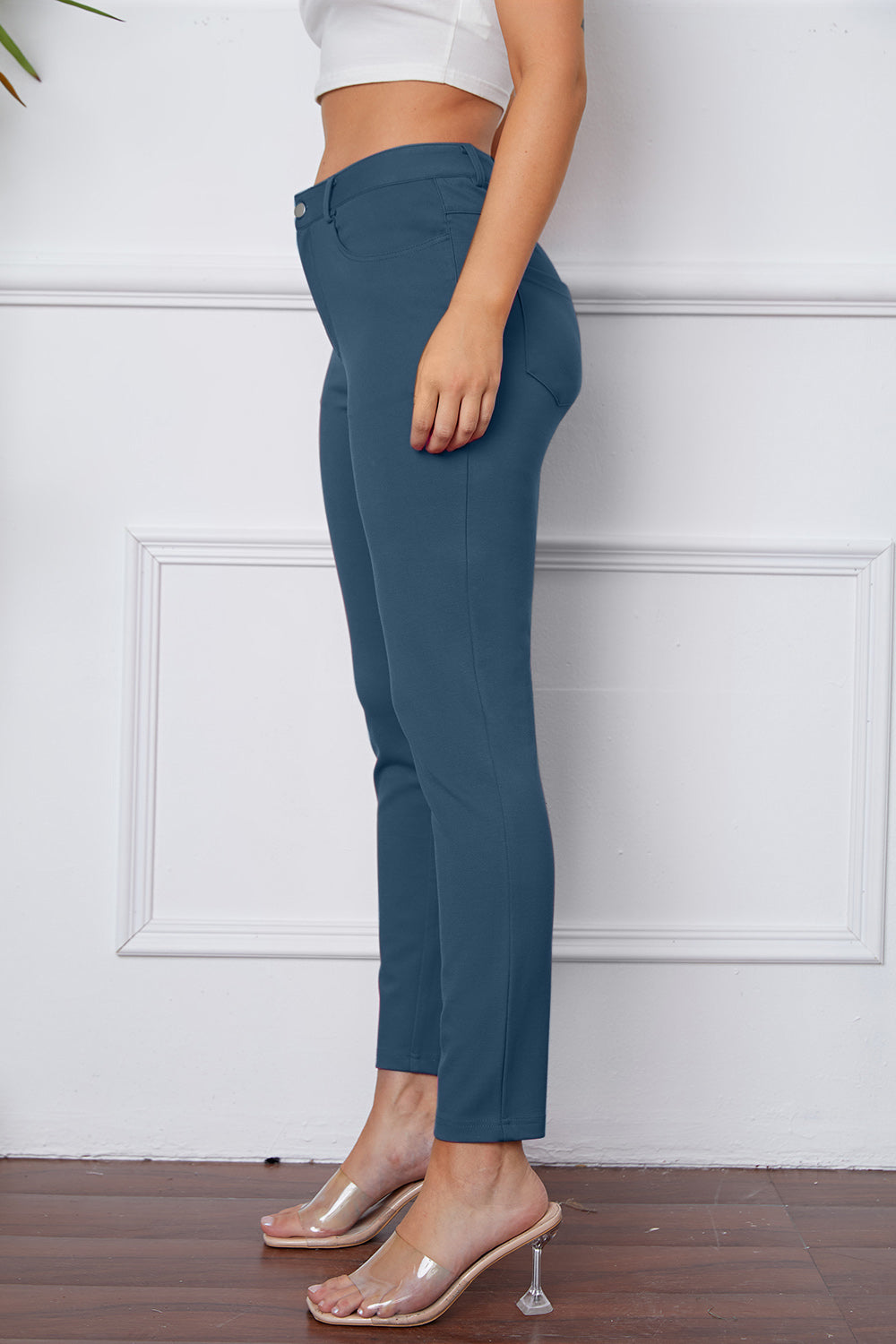StretchyStitch Pants by Basic Bae with pockets, opaque.