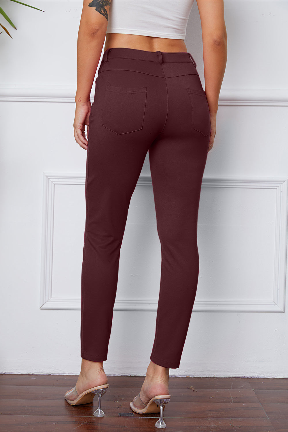 StretchyStitch Pants by Basic Bae with pockets, opaque.