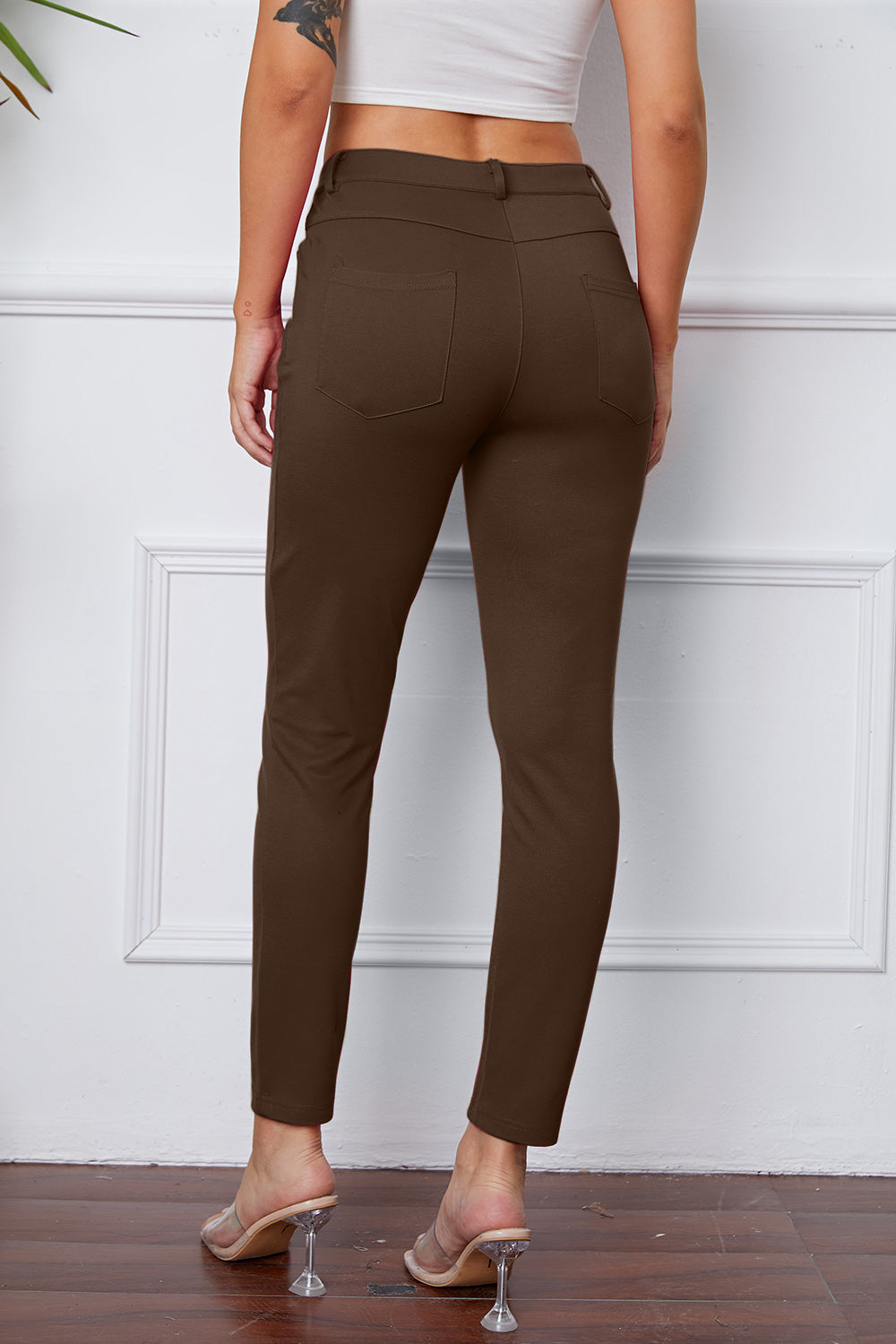StretchyStitch Pants by Basic Bae with pockets, opaque.