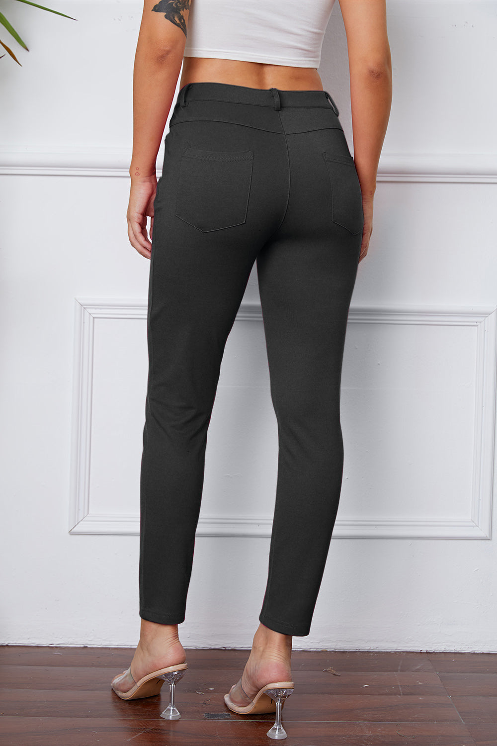 StretchyStitch Pants by Basic Bae with pockets, opaque.