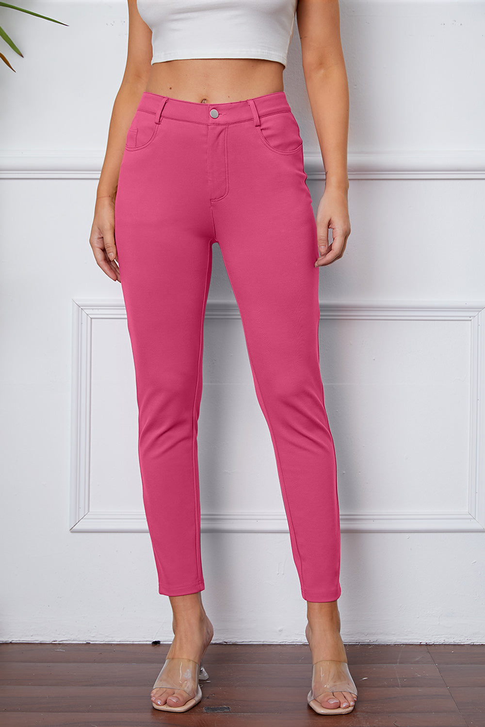 StretchyStitch Pants by Basic Bae with pockets, opaque.