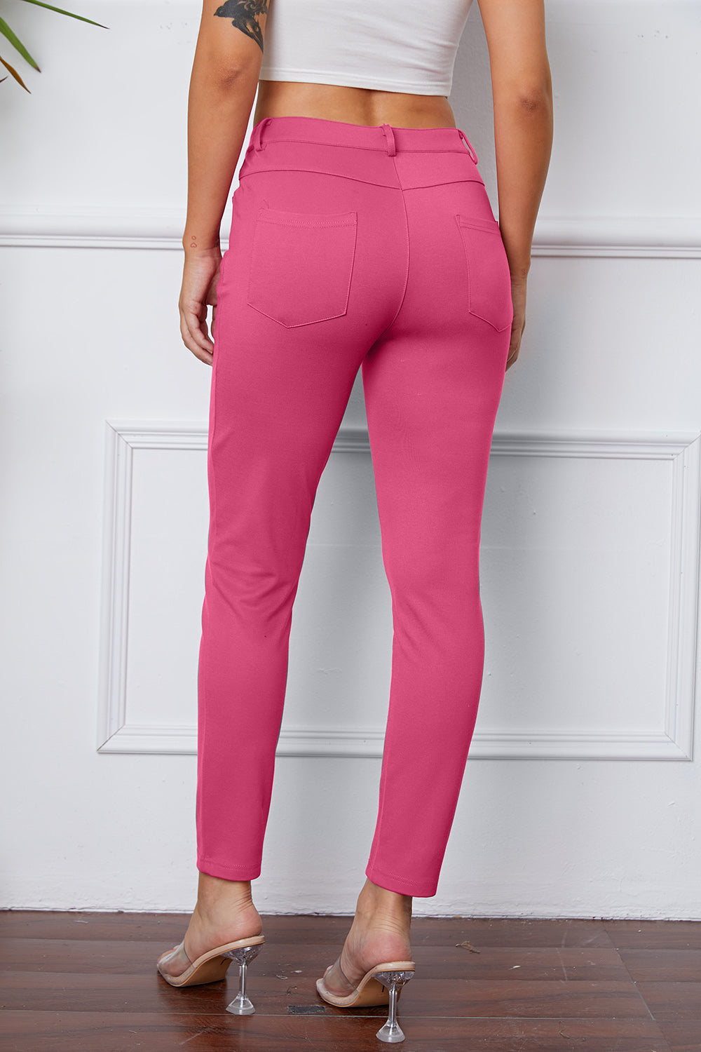 StretchyStitch Pants by Basic Bae with pockets, opaque.