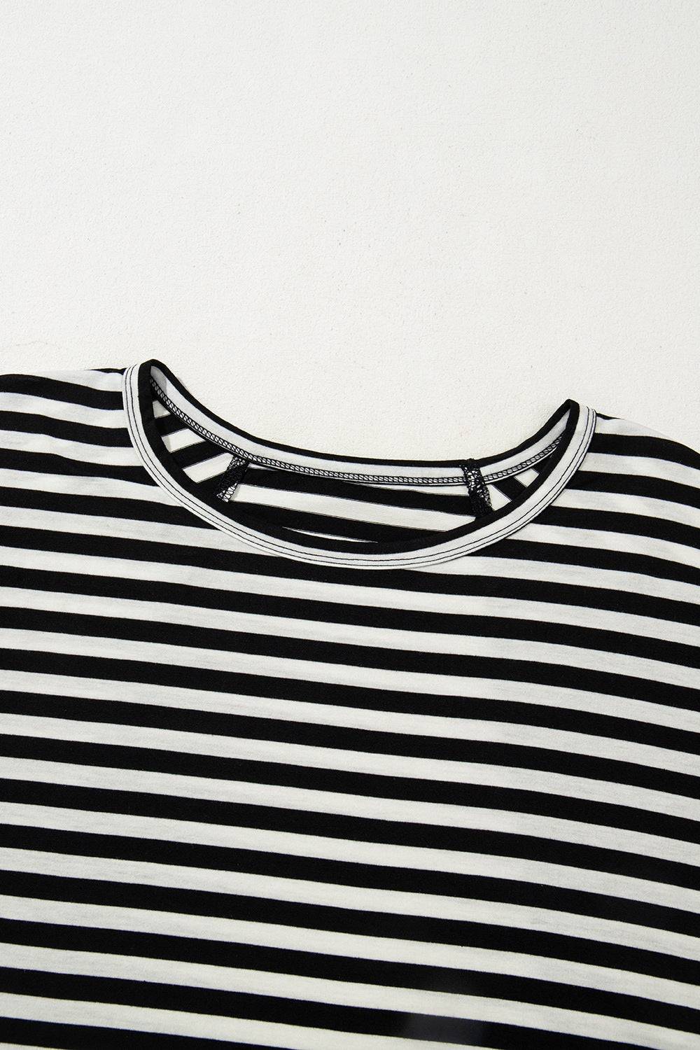 Stripe Batwing Sleeve Round Neck Oversized Top.