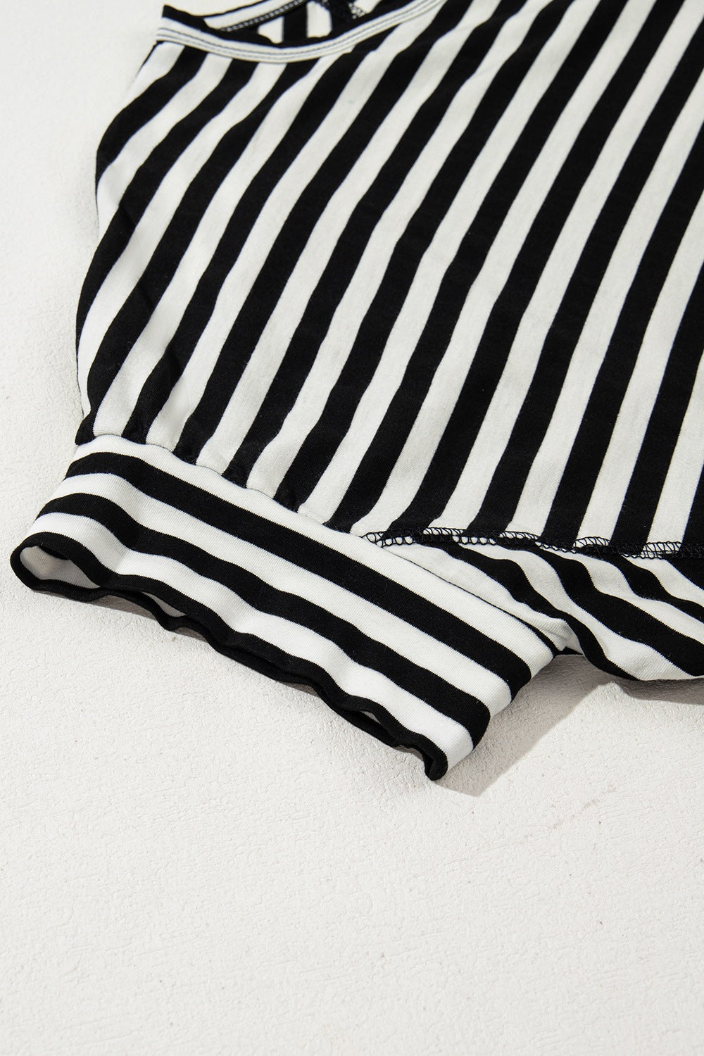 Stripe Batwing Sleeve Round Neck Oversized Top.