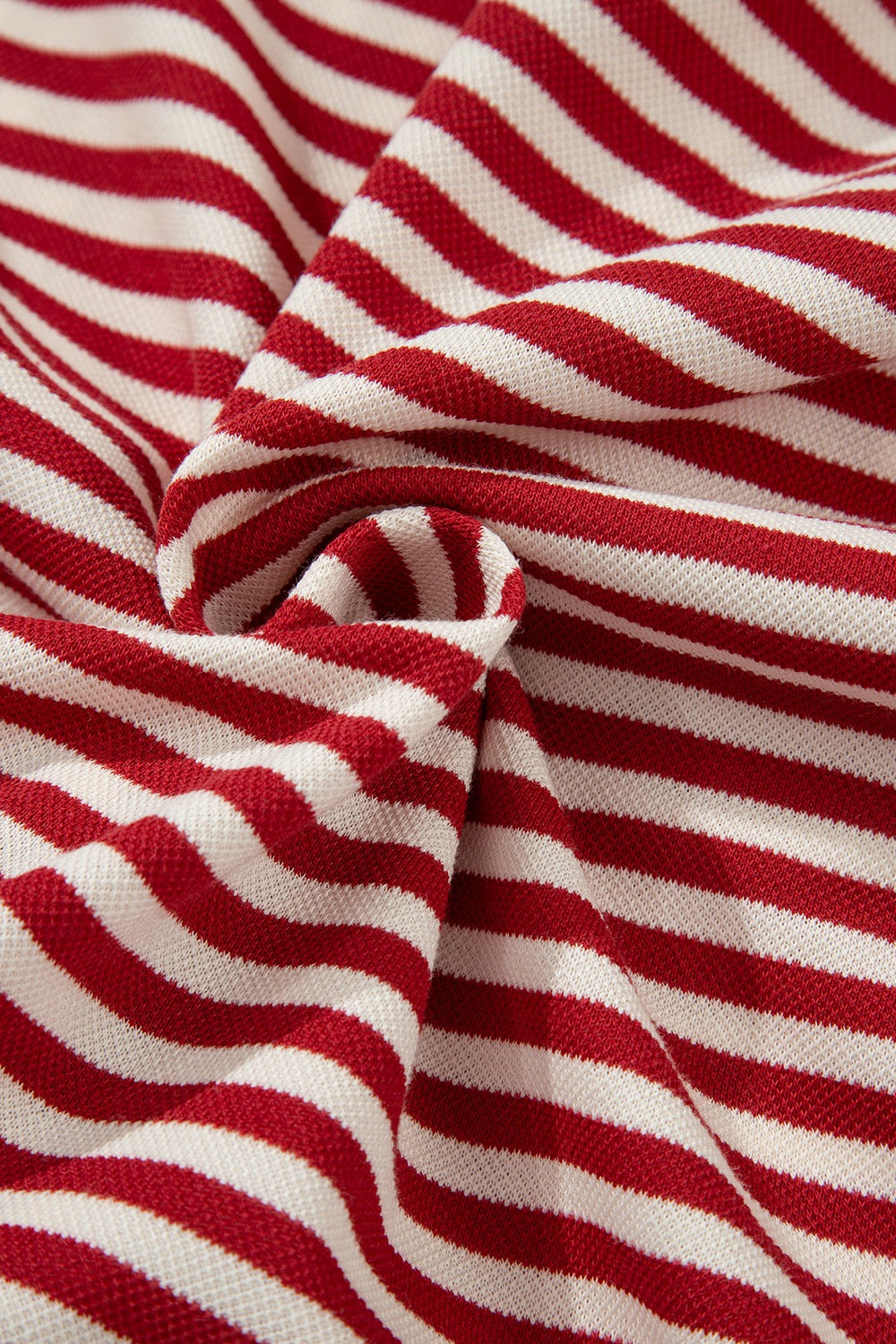 Stripe Bow Decor Cutout Drop Shoulder Top.