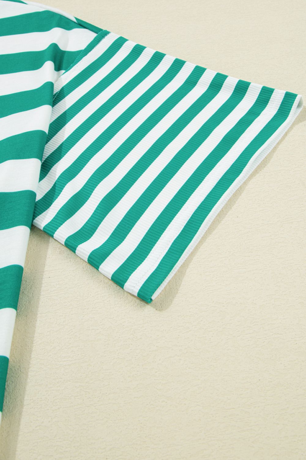 Stripe Colorblock Collar Half Button Shirt.