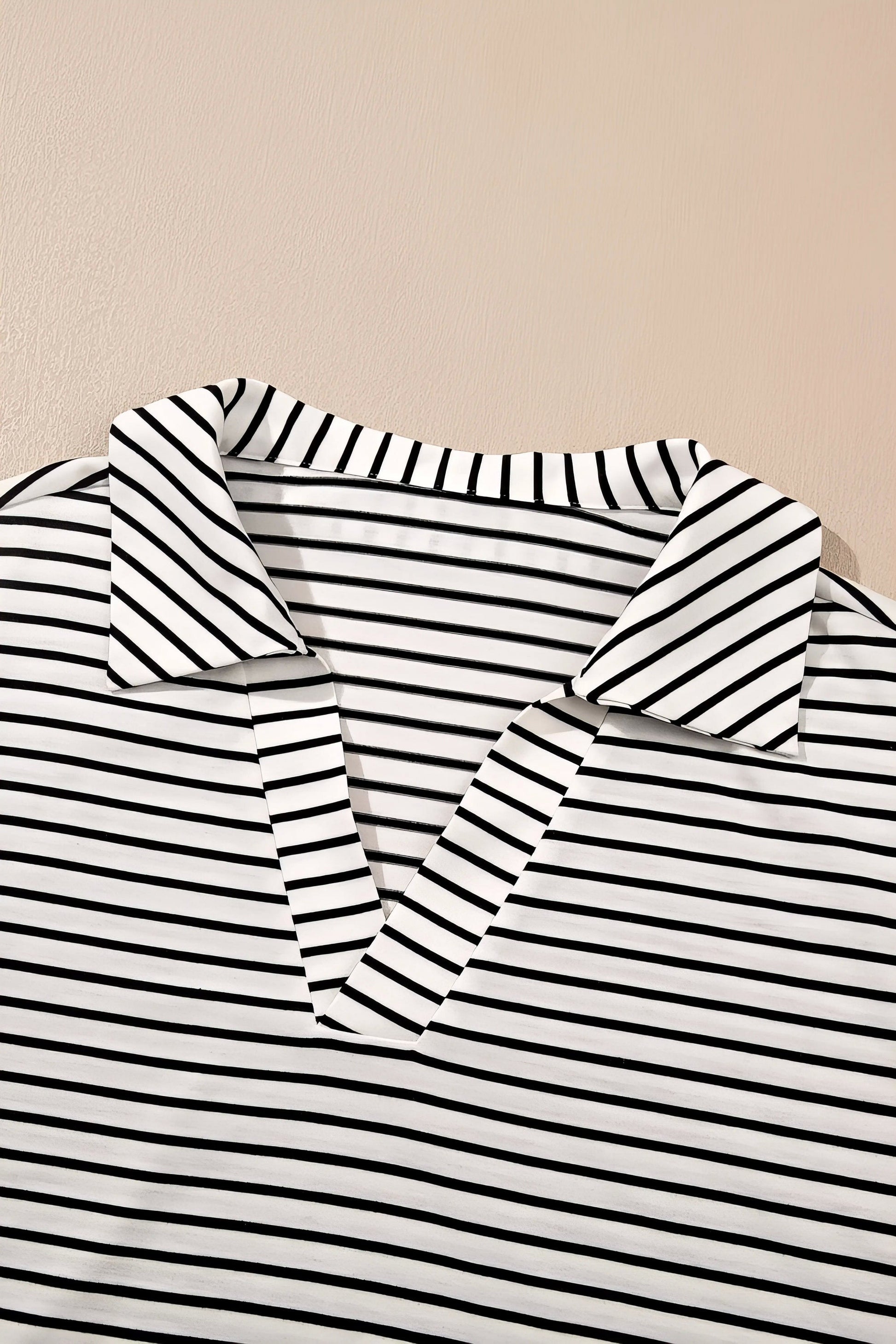 striped v neck tee and casual shorts set, everyday comfort women's outfit, stylish two-piece set, comfortable striped tee, relaxed fit shorts, effortless casual wear