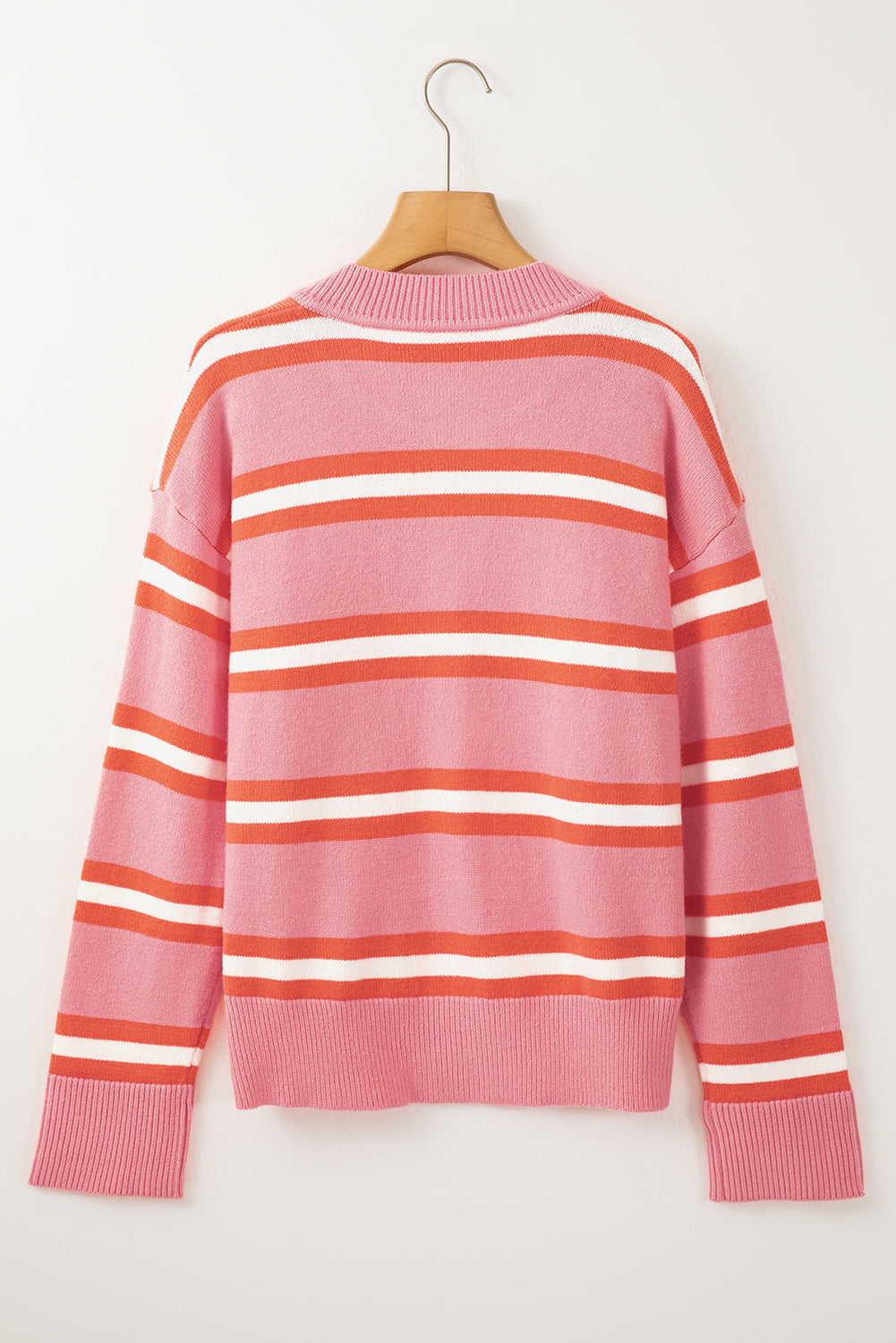 Striped button down long sleeve cardigan.