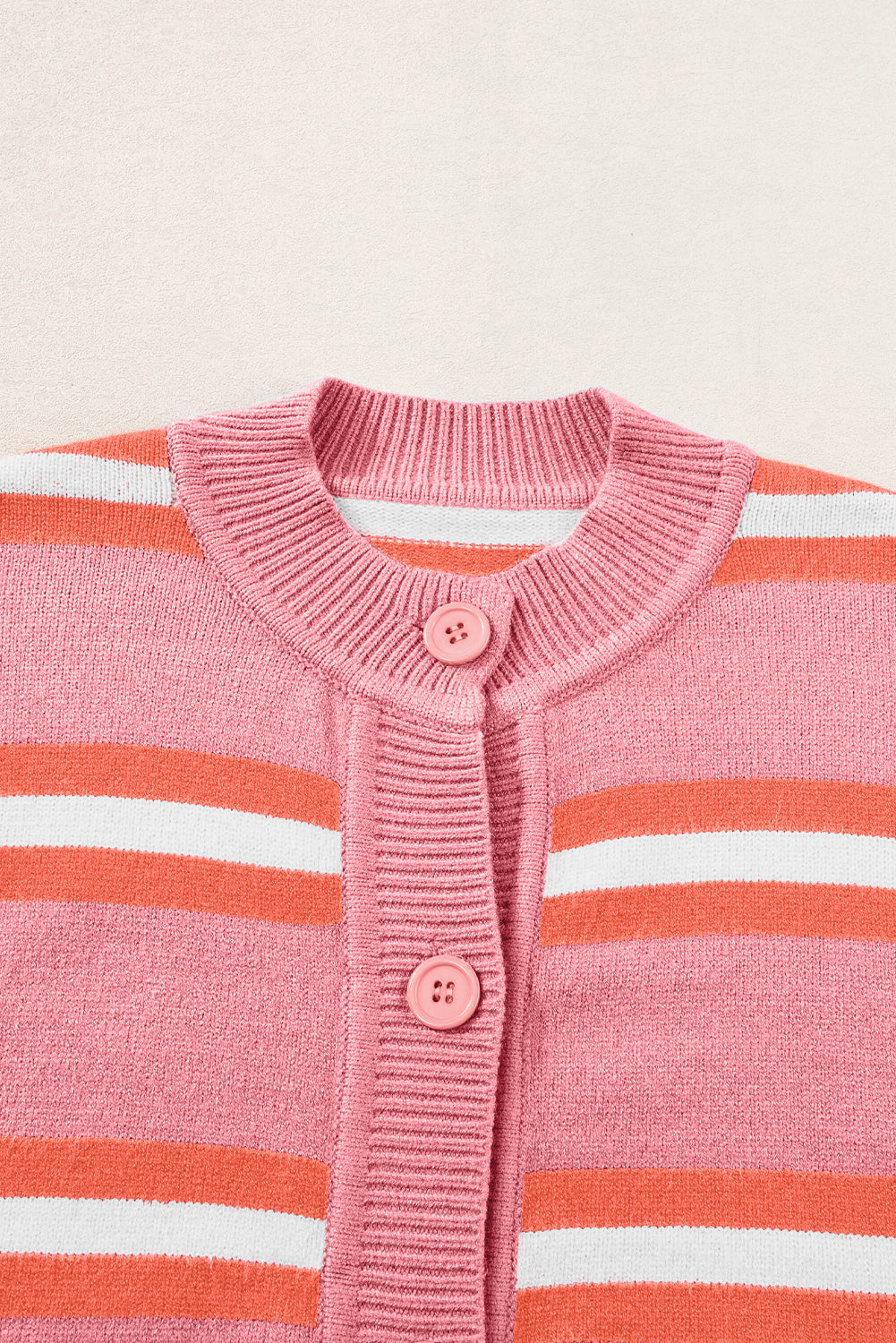 Striped button down long sleeve cardigan.