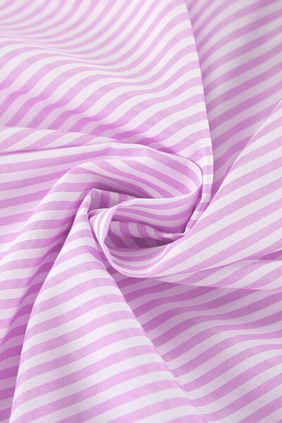 Striped Collared Neck Long Sleeve Shirt.