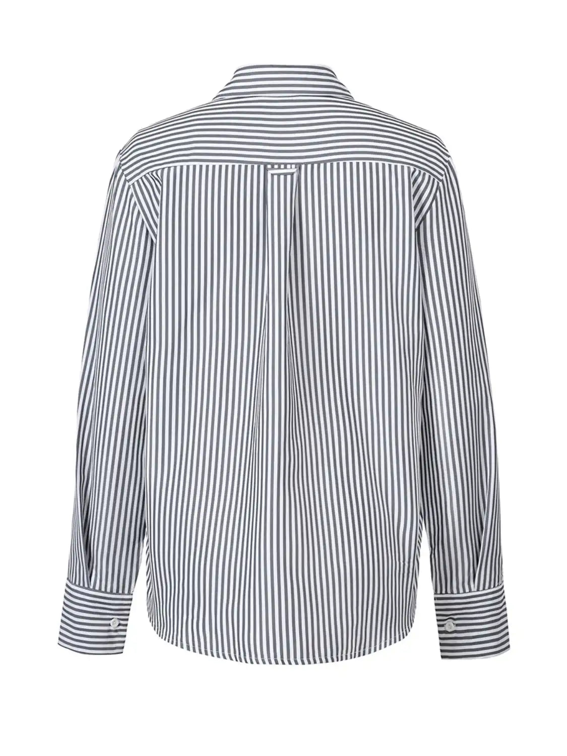 Devine Striped Collared Neck Long Sleeve Shirt.