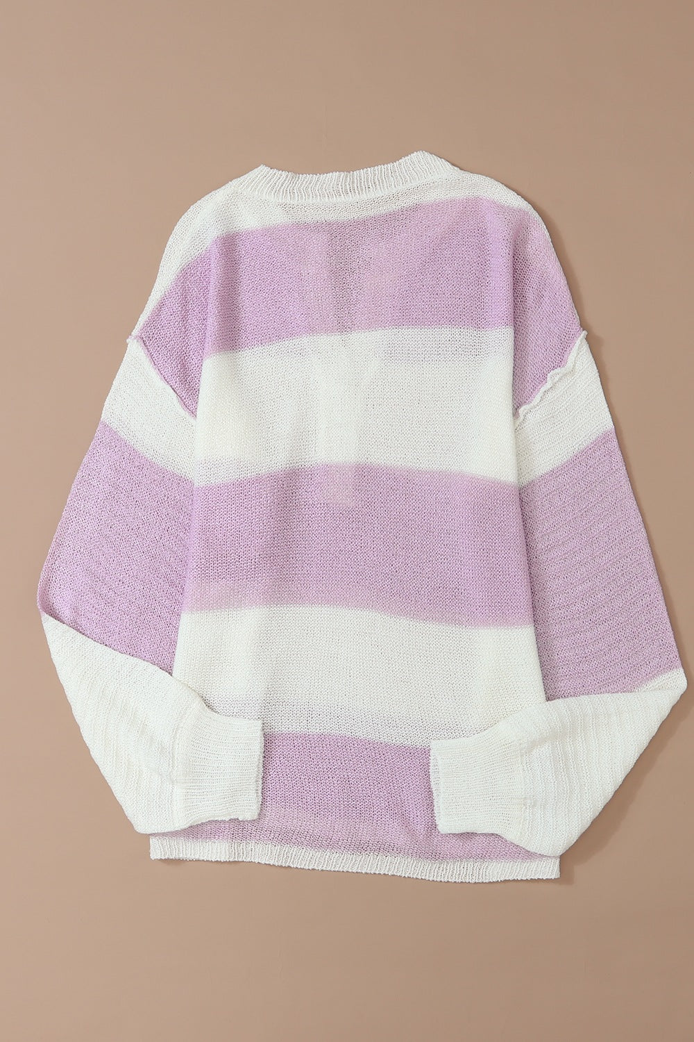 Striped Half Button Ribbed Sweater.