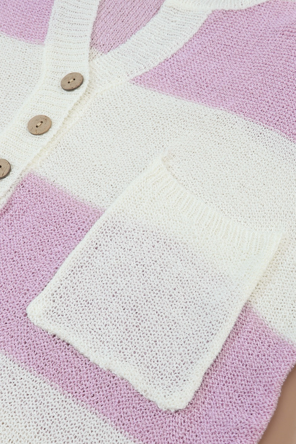 Striped Half Button Ribbed Sweater.