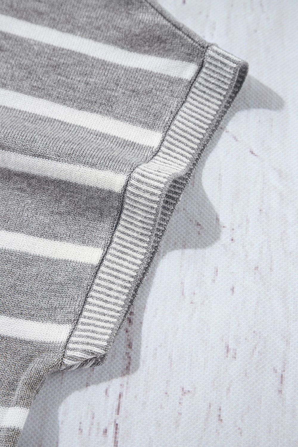 Striped Short Sleeve Knit Top.