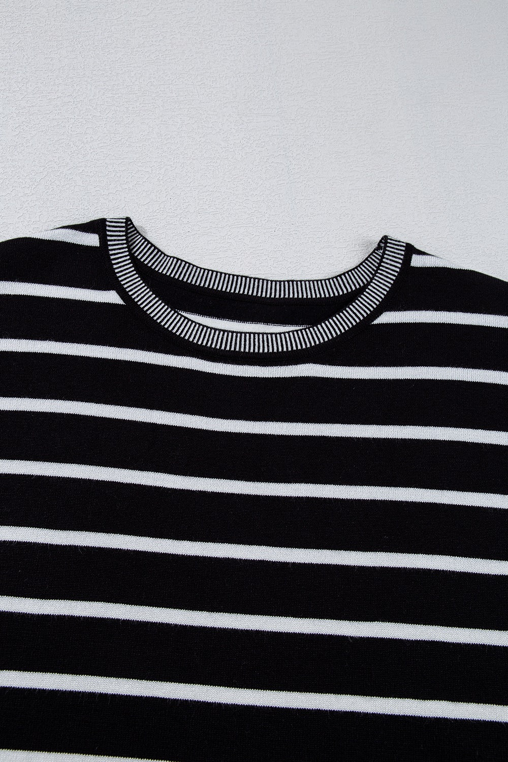 Striped Short Sleeve Knit Top.