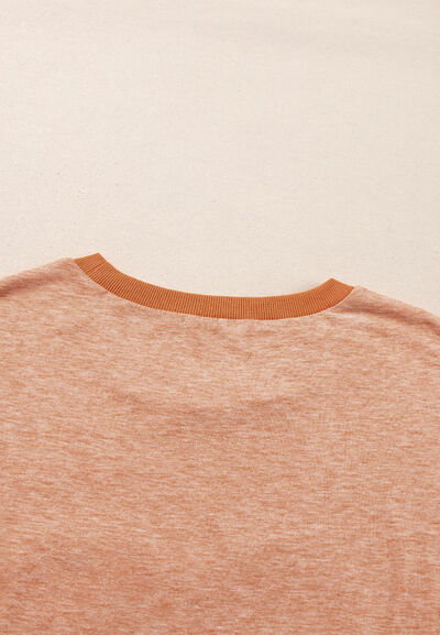 Stud Heart Patch Round Neck Short Sleeve T-Shirt