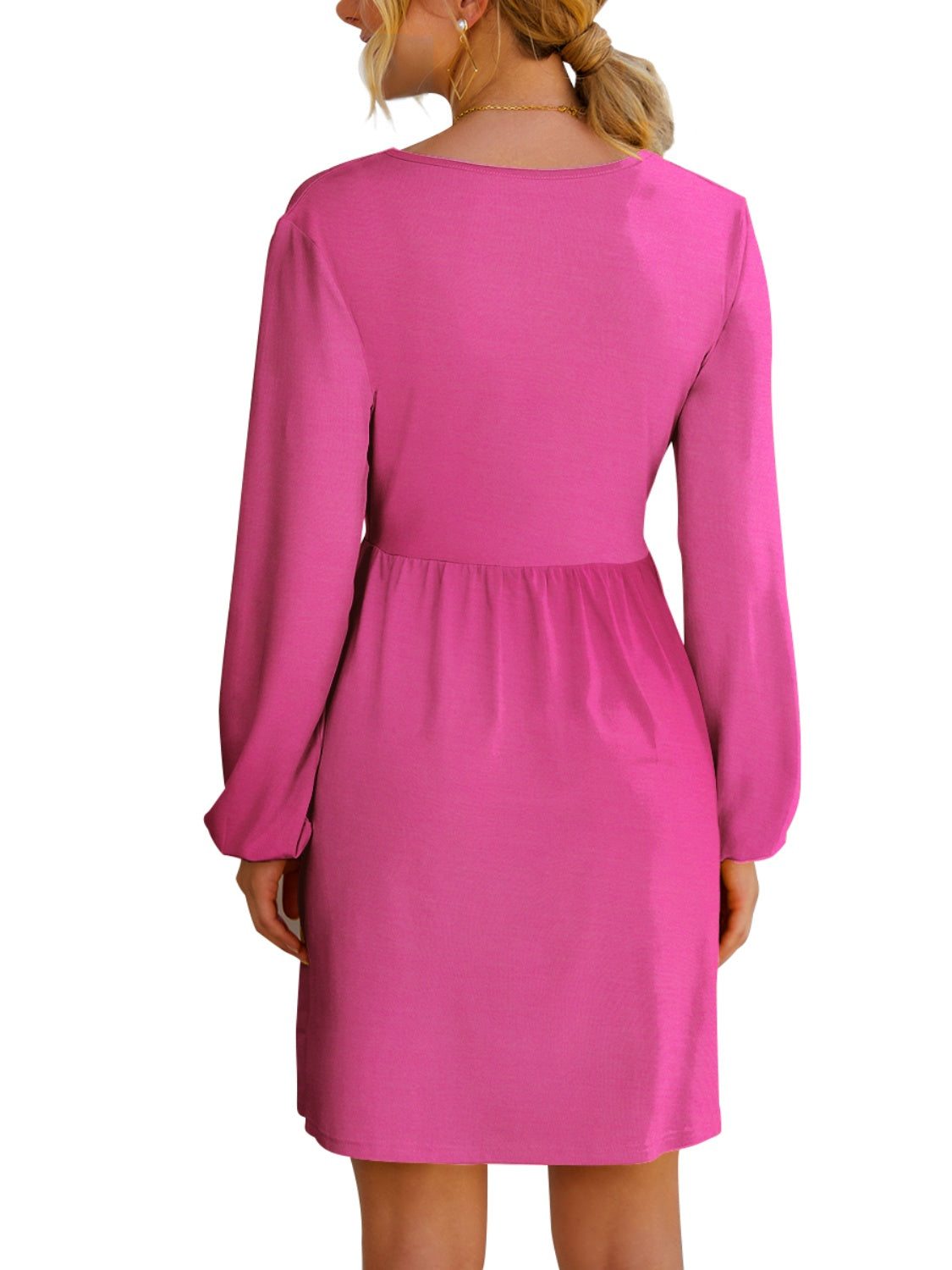Fam Fam Surplice Long Sleeve Mini Dress.