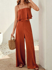 Swiss Dot Layered Cami and Pants Set.