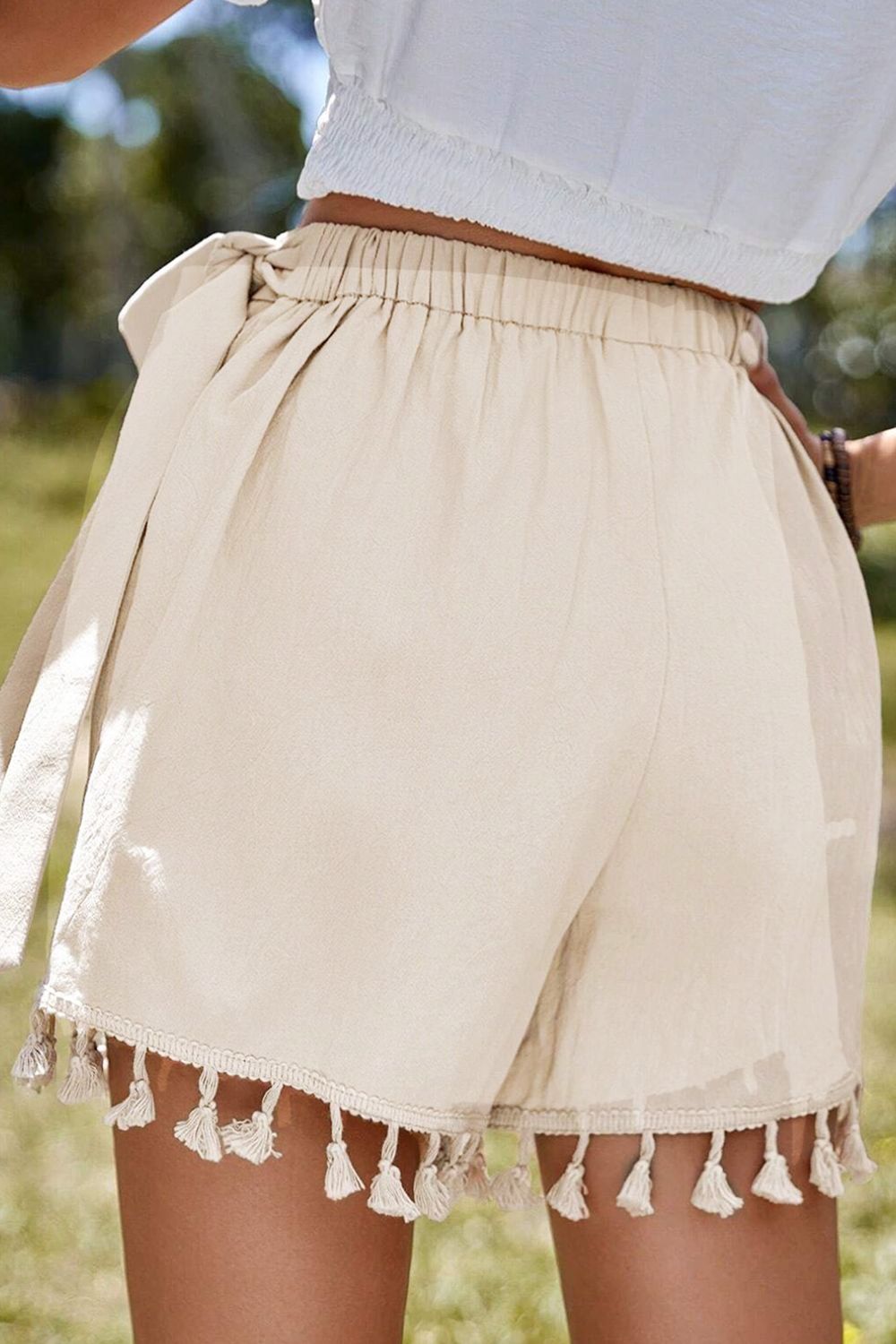 Frayed hem asymmetrical denim skort.