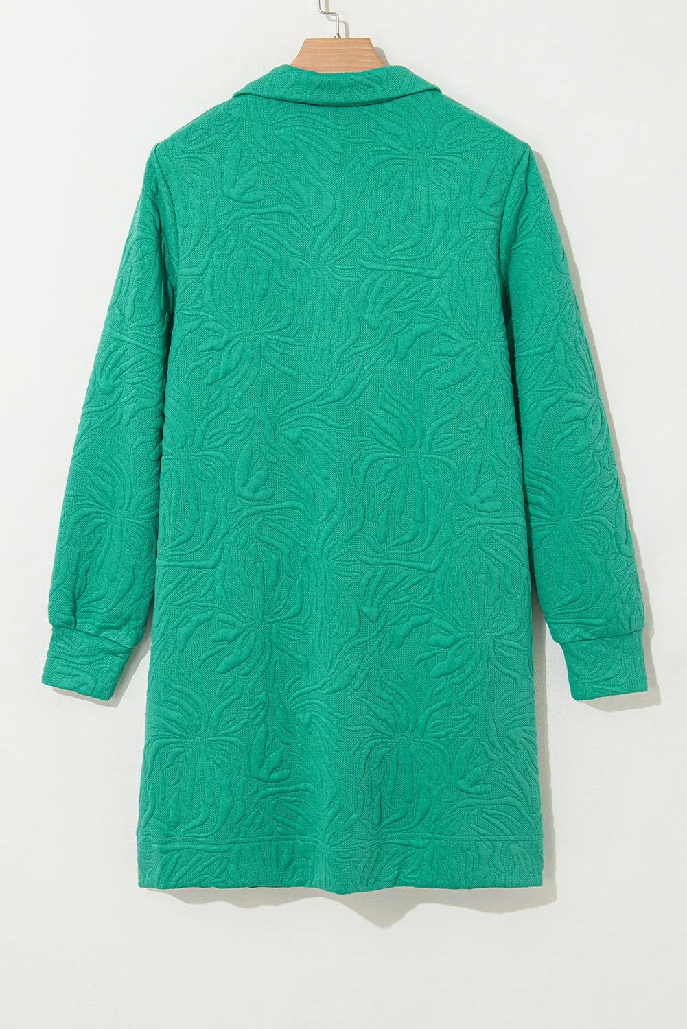 Texture Quarter Zip Long Sleeve Mini Dress.