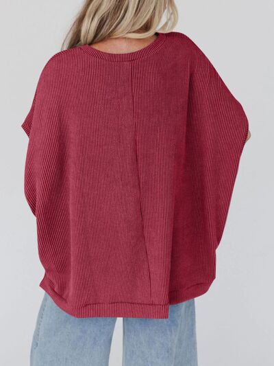 Lovelet Texture Round Neck Short Sleeve T-Shirt.