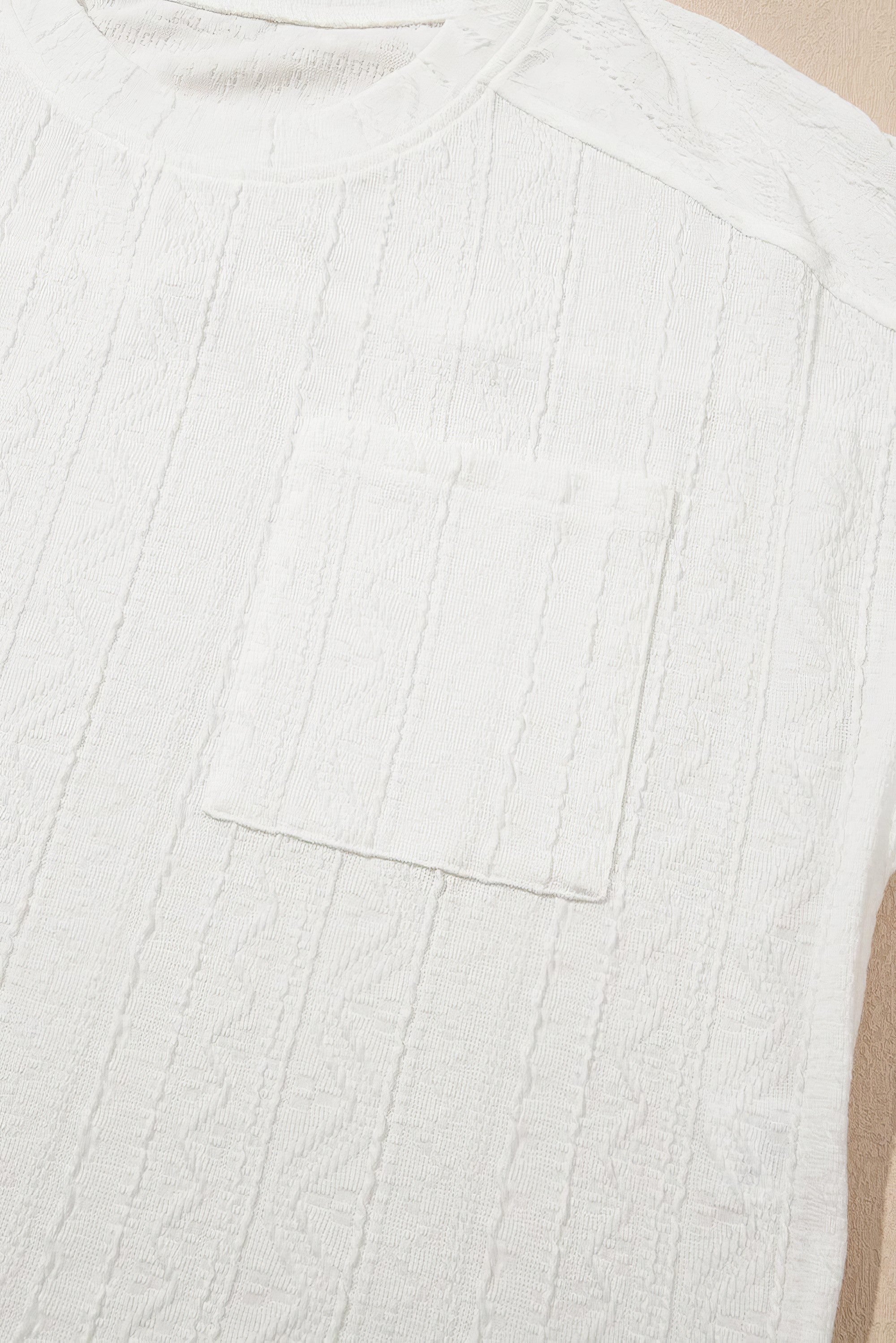 Women's texture short sleeve top and shorts set with drawstring and pockets
