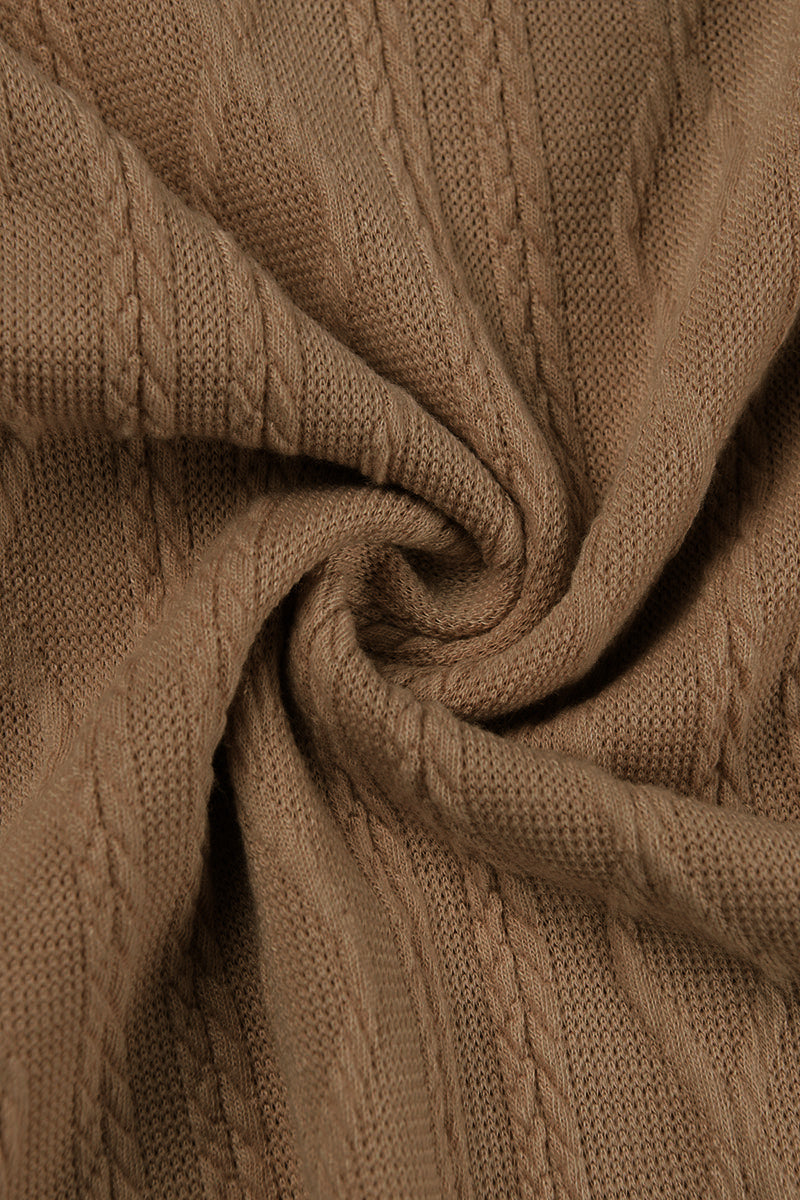 Textured Drawstring Long Sleeve Hooded Dress.