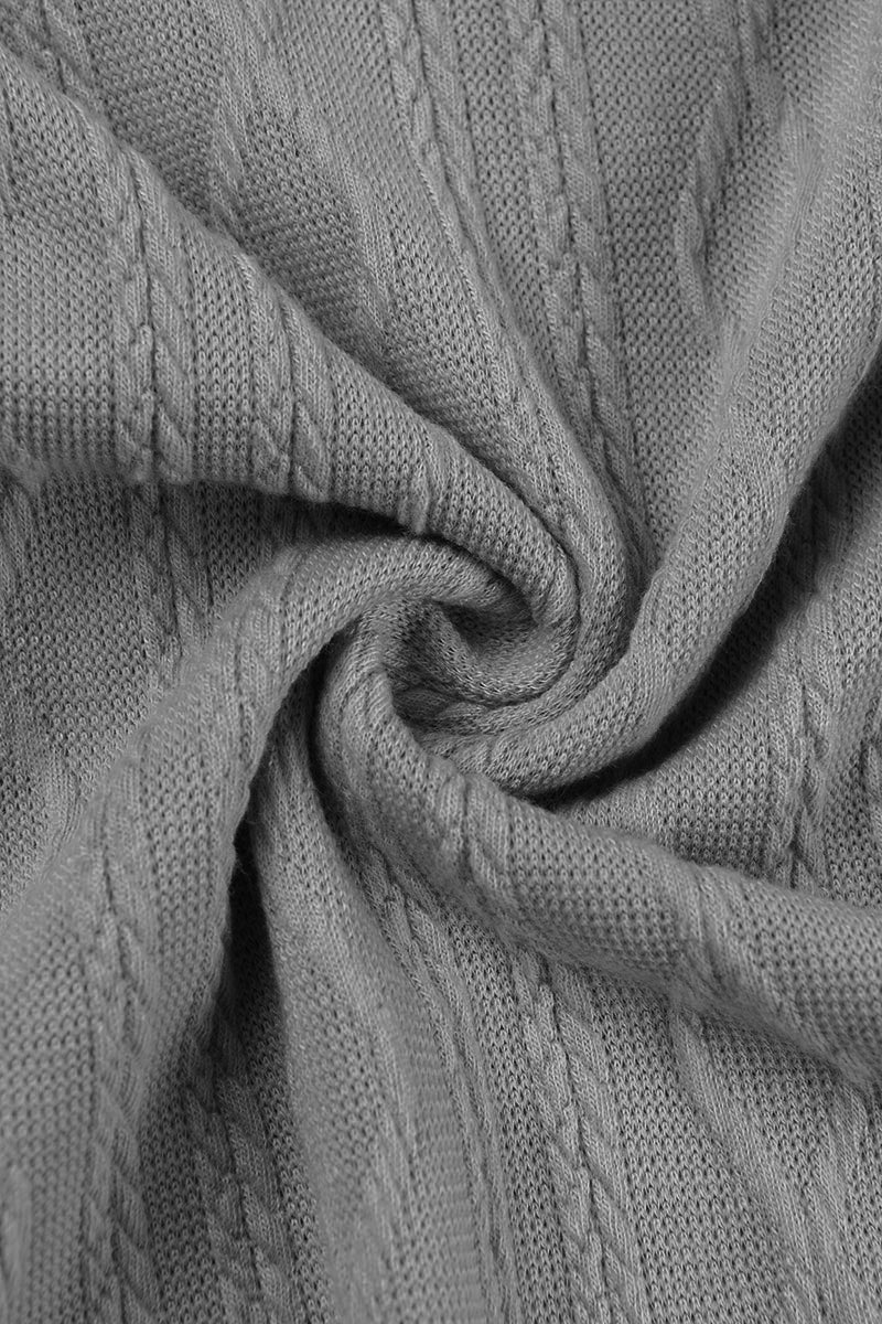 Textured Drawstring Long Sleeve Hooded Dress.