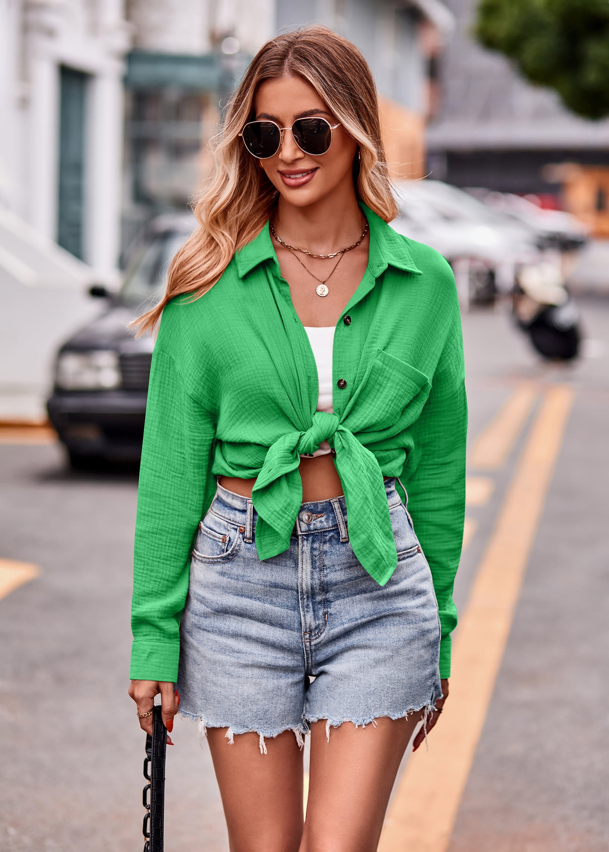 Textured Dropped Shoulder Longline Shirt.