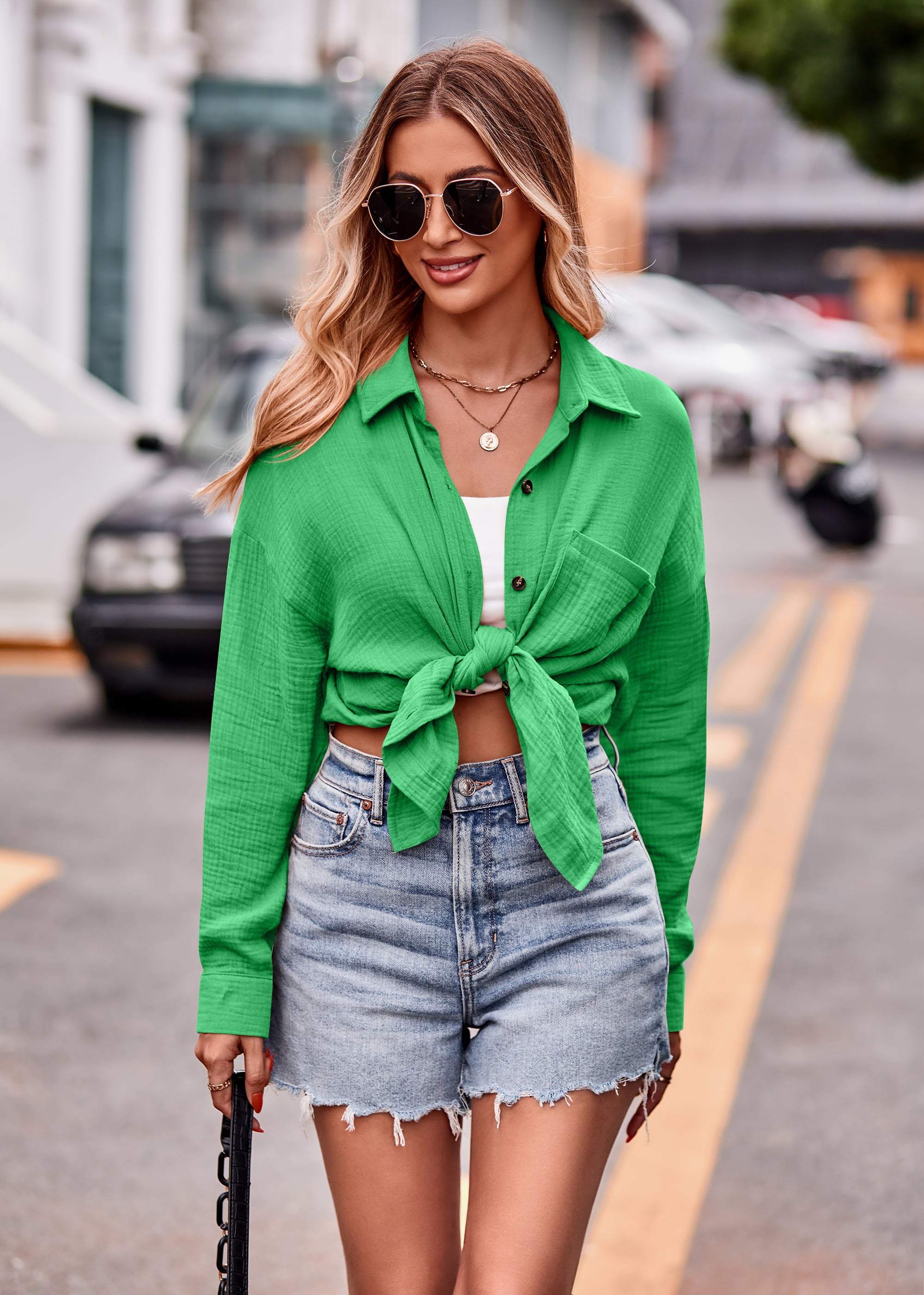Textured Dropped Shoulder Longline Shirt.