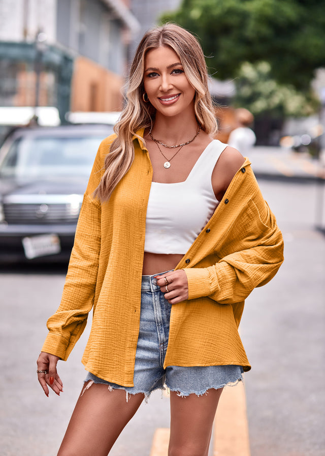 Textured Dropped Shoulder Longline Shirt.