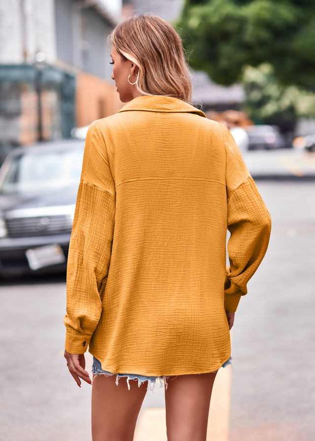 Textured Dropped Shoulder Longline Shirt.